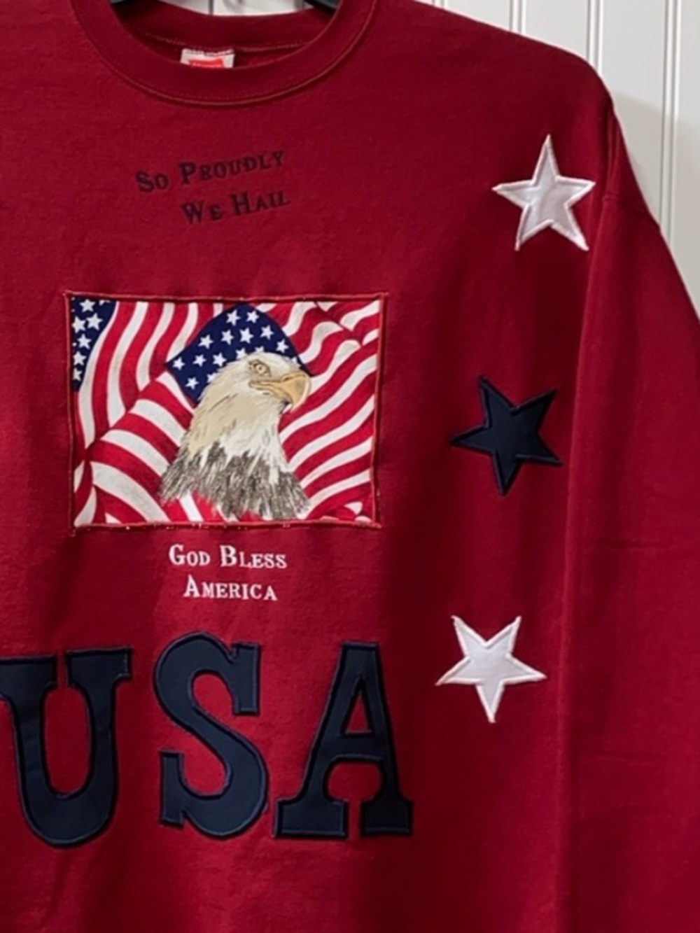 Y2K American Pride USA Eagle Sweatshirt L Vintage Patriot